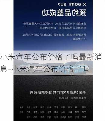 小米汽车公布价格了吗最新消息-小米汽车公布价格了吗