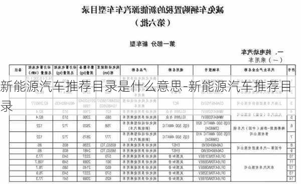 新能源汽车推荐目录是什么意思-新能源汽车推荐目录