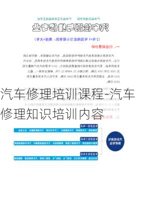 汽车修理培训课程-汽车修理知识培训内容