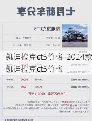 凯迪拉克ct5价格-2024款凯迪拉克ct5价格