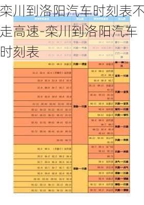 栾川到洛阳汽车时刻表不走高速-栾川到洛阳汽车时刻表