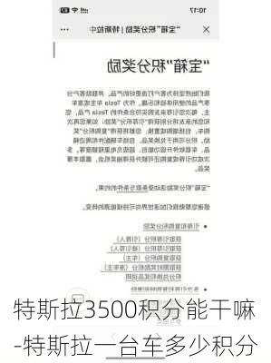 特斯拉3500积分能干嘛-特斯拉一台车多少积分