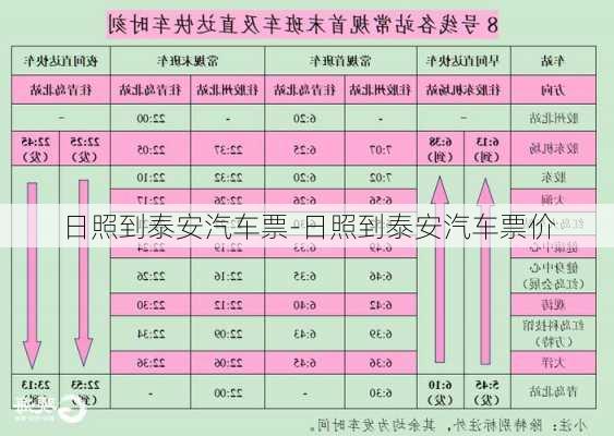 日照到泰安汽车票-日照到泰安汽车票价