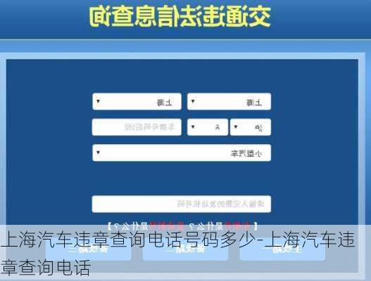 上海汽车违章查询电话号码多少-上海汽车违章查询电话
