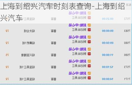 上海到绍兴汽车时刻表查询-上海到绍兴汽车