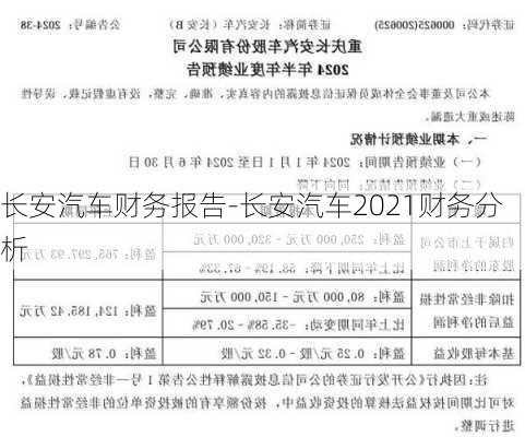 长安汽车财务报告-长安汽车2021财务分析